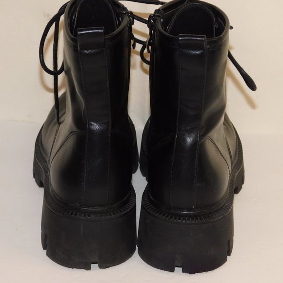 Nasty Gal Lace Up Black Combat Moto Boots Size 7 - Picture 7 of 12